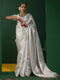 Meera Silver Jaal Banarasi Saree with Blouse Fabric